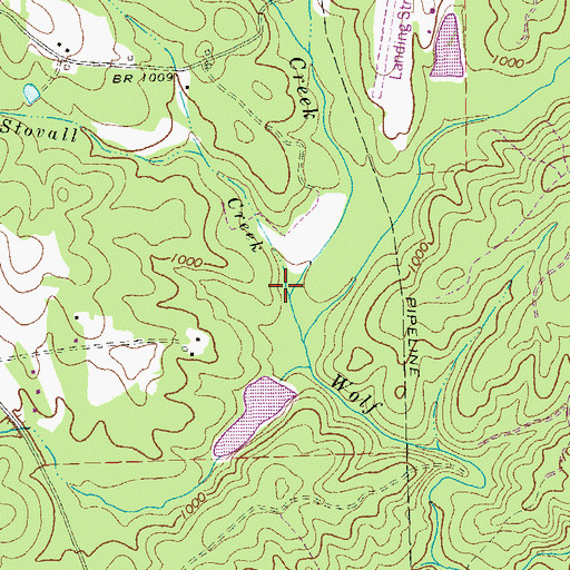 Topographic Map of Stovall Creek, GA
