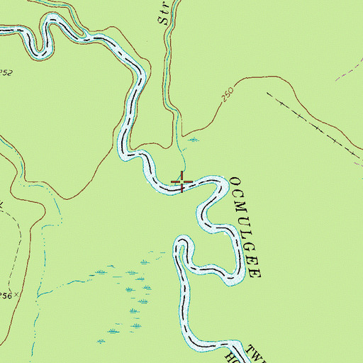 Topographic Map of Streetman Creek, GA