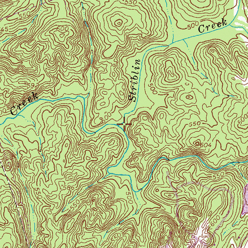 Topographic Map of Striblin Creek, GA