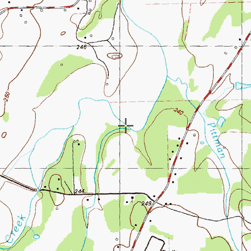 Topographic Map of Strickland Branch, GA