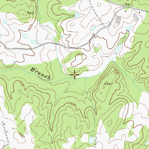 Topographic Map of Strickland Branch, GA