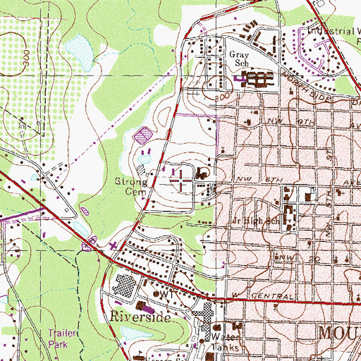Topographic Map of Strong Memorial Gardens, GA