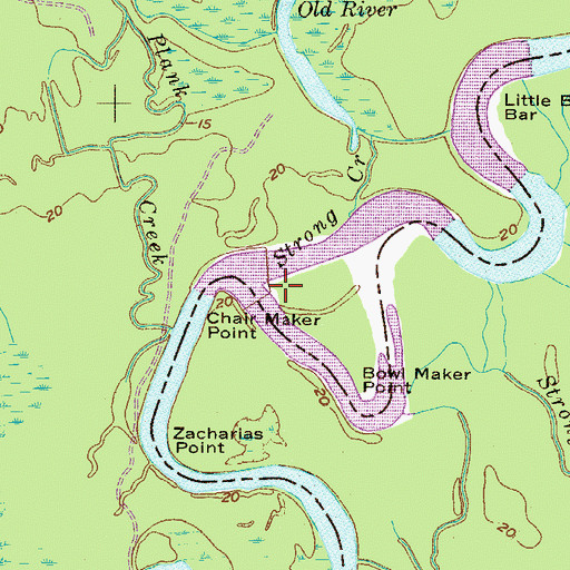 Topographic Map of Strong Creek, GA