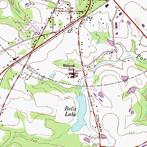 Topographic Map of Colham Ferry Elementary School, GA