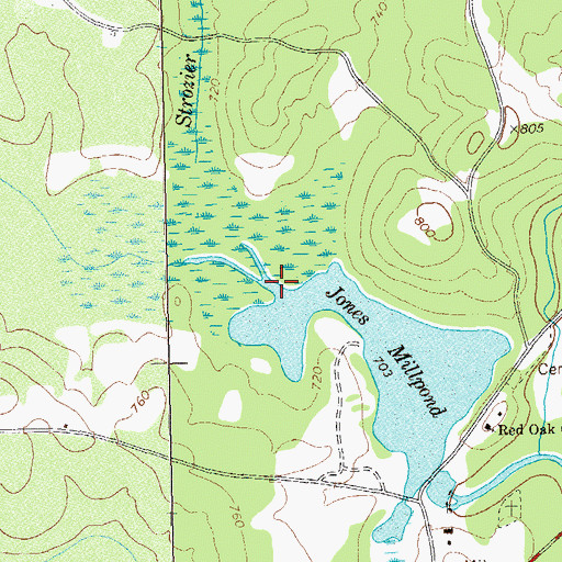 Topographic Map of Strozier Branch, GA