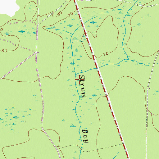 Topographic Map of Strum Bay, GA