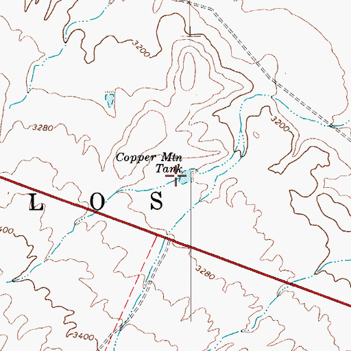 Topographic Map of Copper Mountain Tank, AZ
