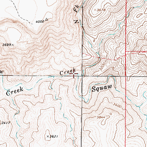 Topographic Map of North Fork Squaw Creek, AZ