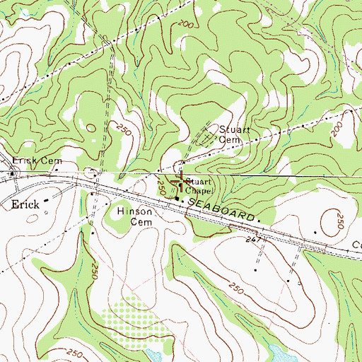 Topographic Map of Stuart Chapel, GA