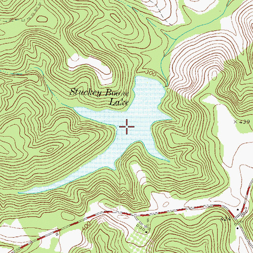 Topographic Map of Stuckey Boone Lake, GA