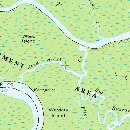 Topographic Map of Stud Horse Creek, GA