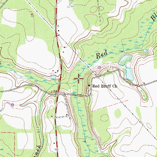 Topographic Map of Stump Creek, GA