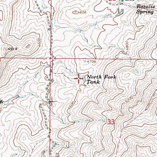 Topographic Map of North Fork Tank, AZ