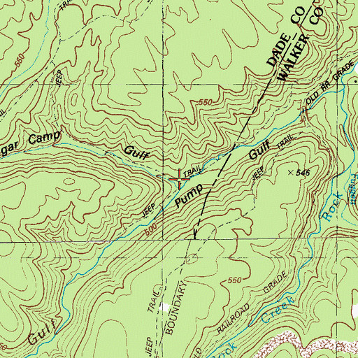 Topographic Map of Sugar Camp Gulf, GA