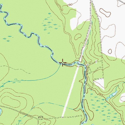 Topographic Map of Sugar Creek, GA