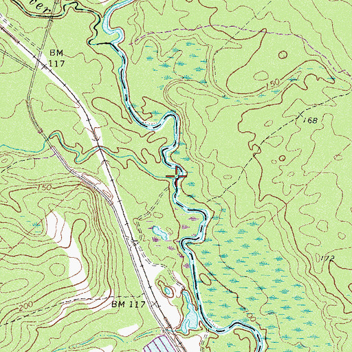 Topographic Map of Sugar Creek, GA