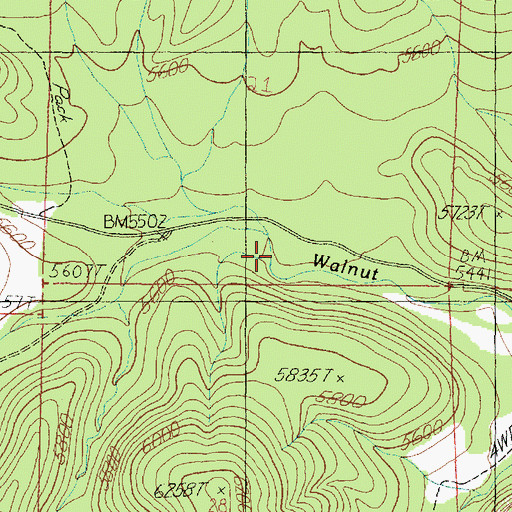Topographic Map of North Fork Walnut Creek, AZ