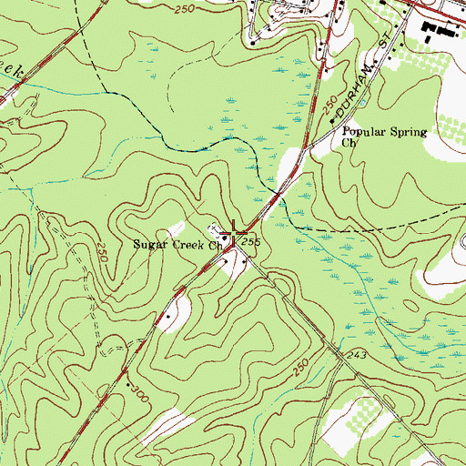 Topographic Map of Sugar Creek Church, GA
