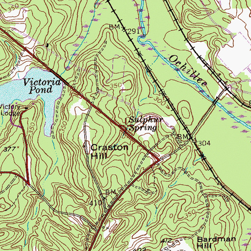 Topographic Map of Sulphur Spring, GA