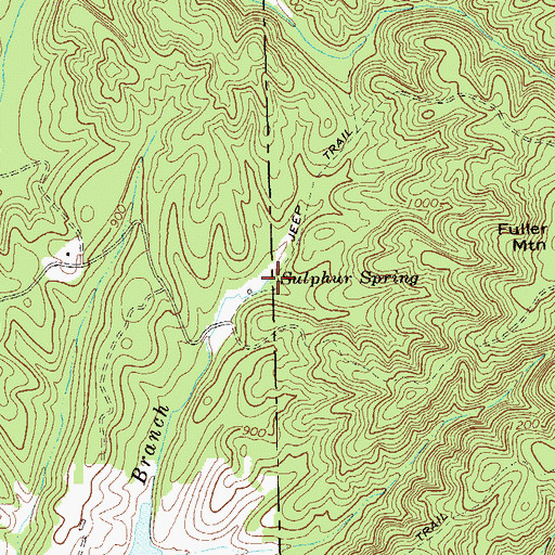 Topographic Map of Sulphur Spring, GA