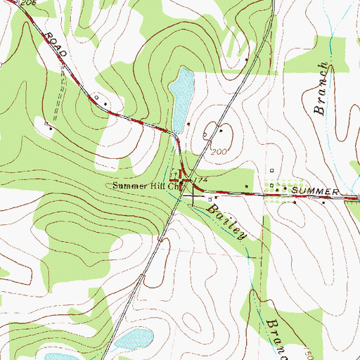 Topographic Map of Summer Hill Church, GA