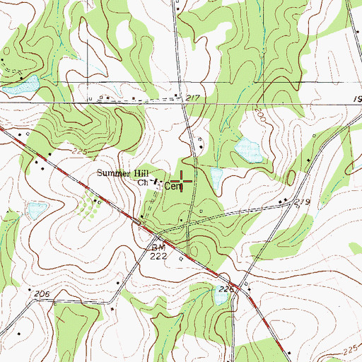 Topographic Map of Summer Hill Church, GA