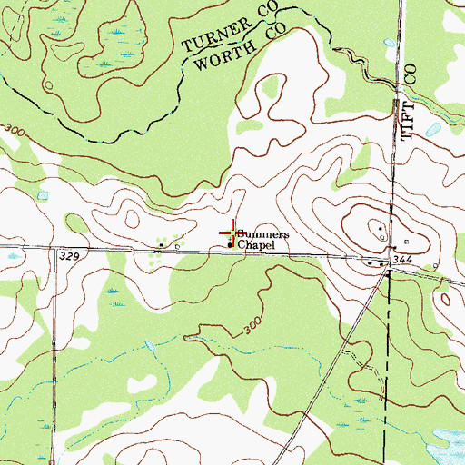 Topographic Map of Summers Chapel, GA