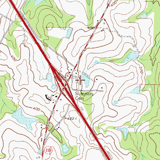 Topographic Map of Sumners Cemetery, GA