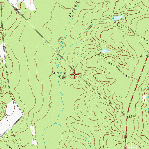 Topographic Map of Sun Hill Cemetery, GA