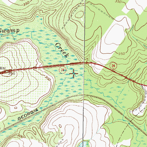Topographic Map of Sun Hill Creek, GA