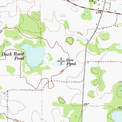 Topographic Map of Sun Pond, GA