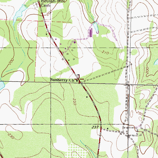 Topographic Map of Sunberry Church, GA