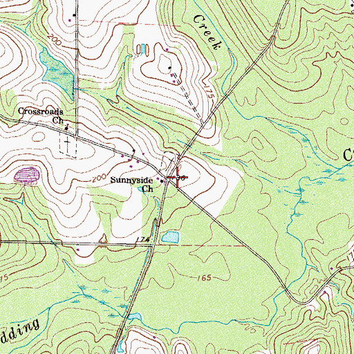 Topographic Map of Sunnyside Church, GA