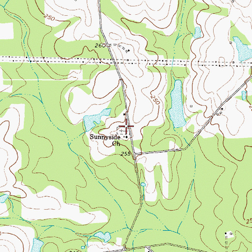 Topographic Map of Sunnyside Church, GA