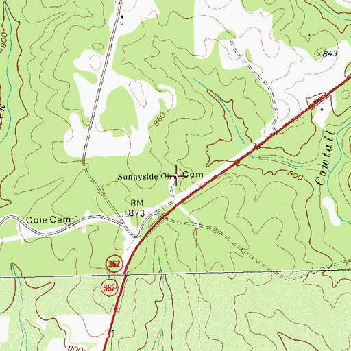 Topographic Map of Sunnyside Church, GA