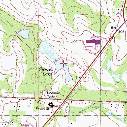 Topographic Map of Sunset Lake, GA