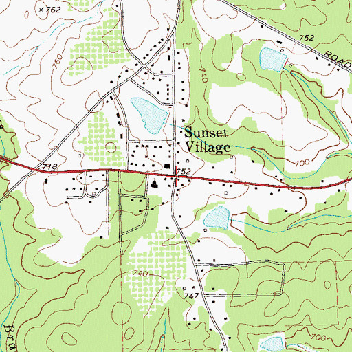 Topographic Map of Sunset Village, GA