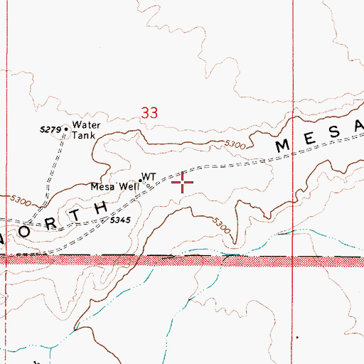 Topographic Map of North Mesa, AZ