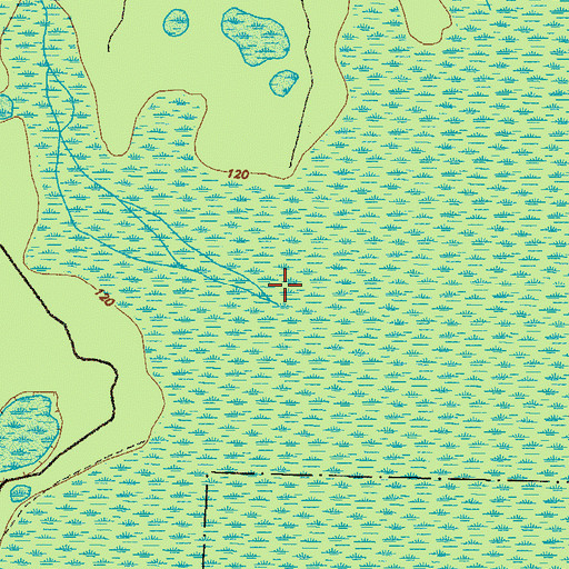 Topographic Map of Surveyors Creek, GA