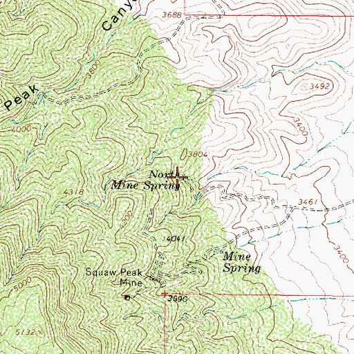 Topographic Map of North Mine Spring, AZ