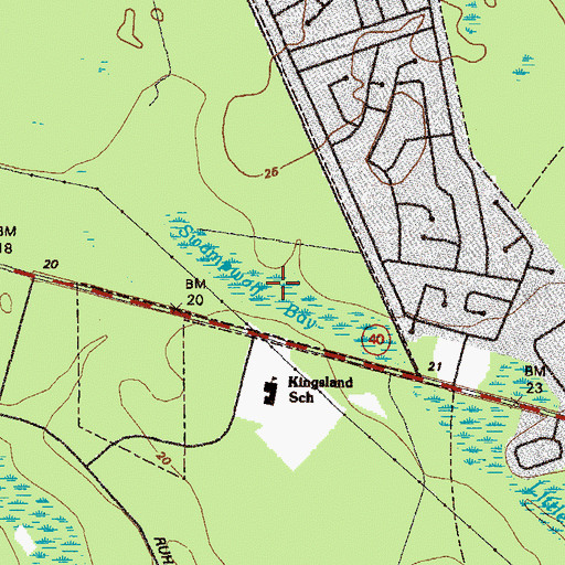 Topographic Map of Swampwolf Bay, GA