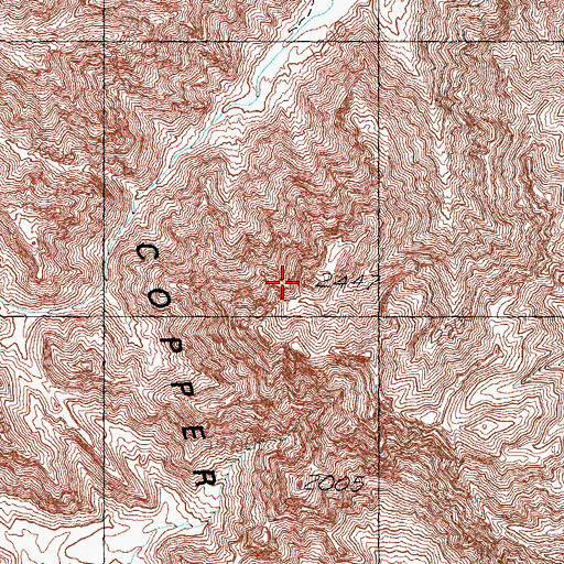 Topographic Map of Copper Mountains, AZ
