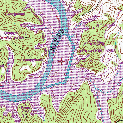 Topographic Map of Swanson Island, GA
