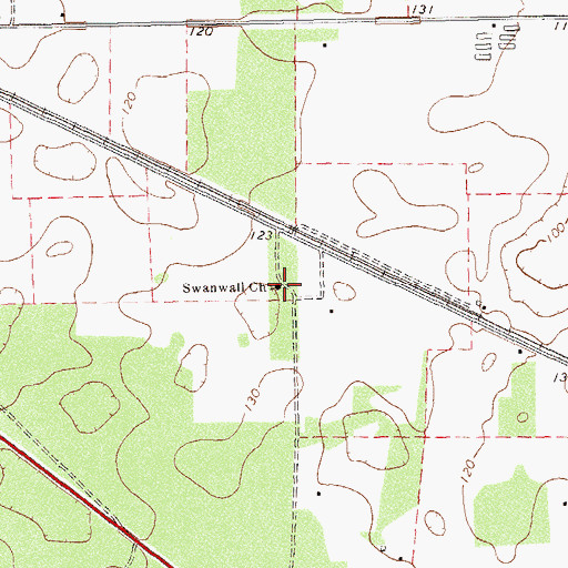 Topographic Map of Swanwall Church, GA
