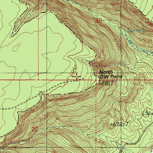 Topographic Map of North OW Point, AZ