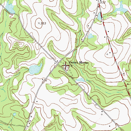 Topographic Map of Sweet Home Church, GA