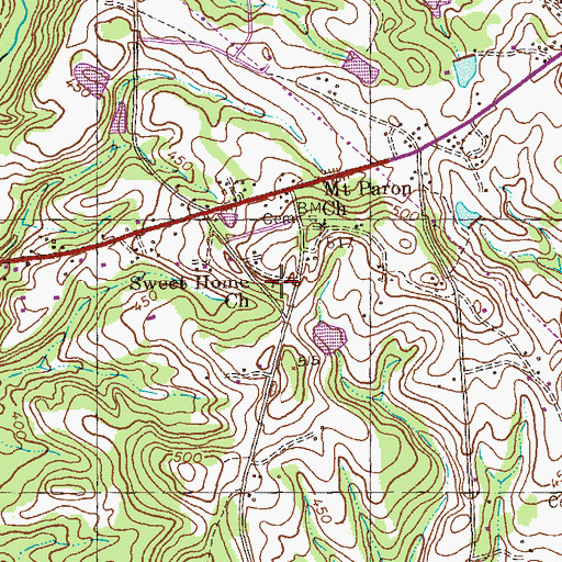 Topographic Map of Sweet Home Church, GA