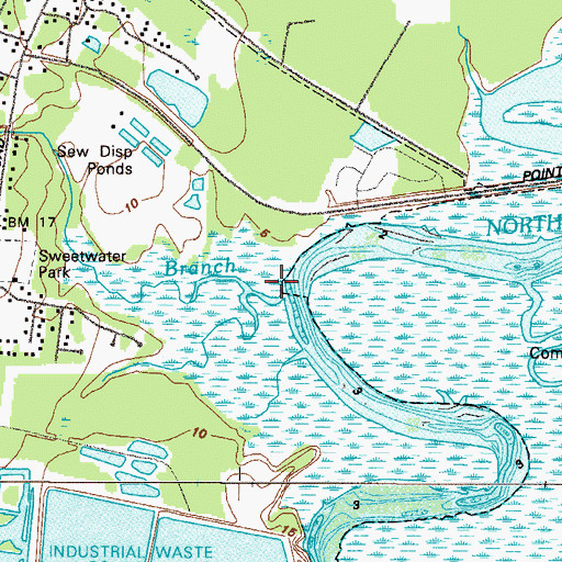Topographic Map of Sweetwater Branch, GA