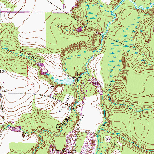 Topographic Map of Sweetwater Branch, GA