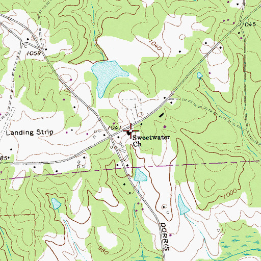 Topographic Map of Sweetwater Church, GA